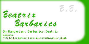 beatrix barbarics business card